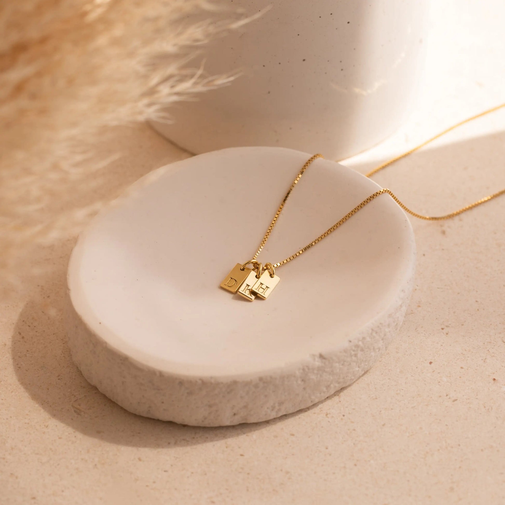 Dainty Initial Tag Necklace - Haye Nii