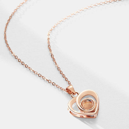 Heart Projection Pendant • Custom Photo Projection Necklace - Haye Nii