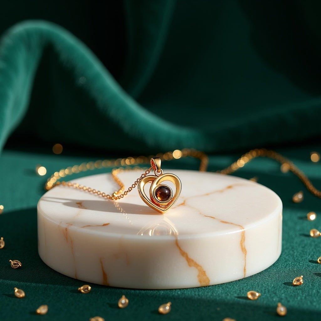 Heart Projection Pendant • Custom Photo Projection Necklace - Haye Nii