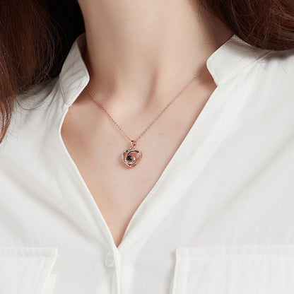 Heart Projection Pendant • Custom Photo Projection Necklace - Haye Nii
