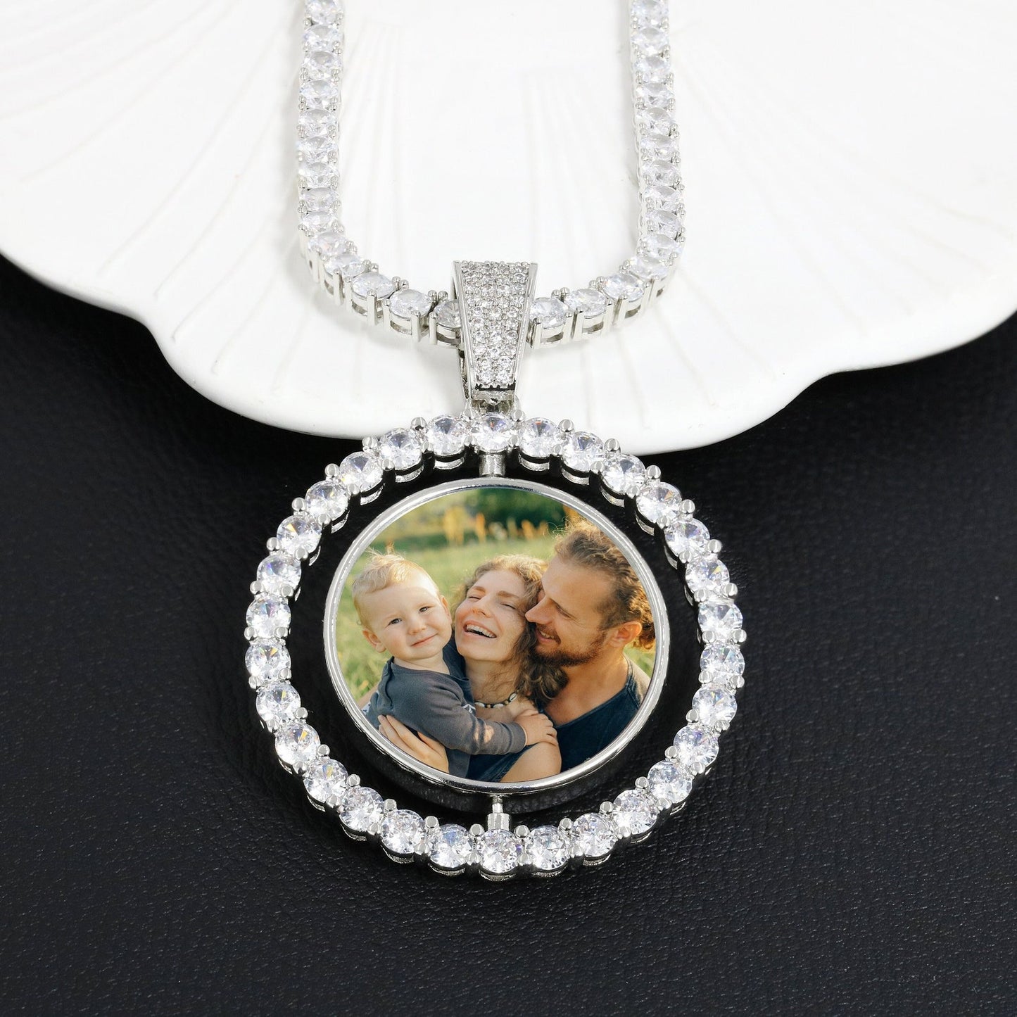 Custom Rotating Double-Sided Photo Pendant