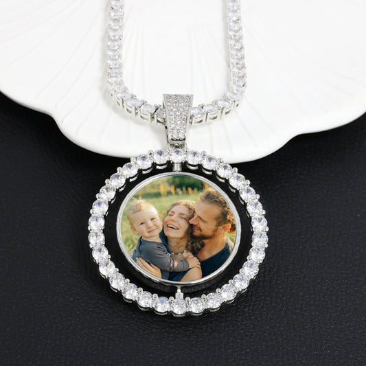 Custom Rotating Double-Sided Photo Pendant