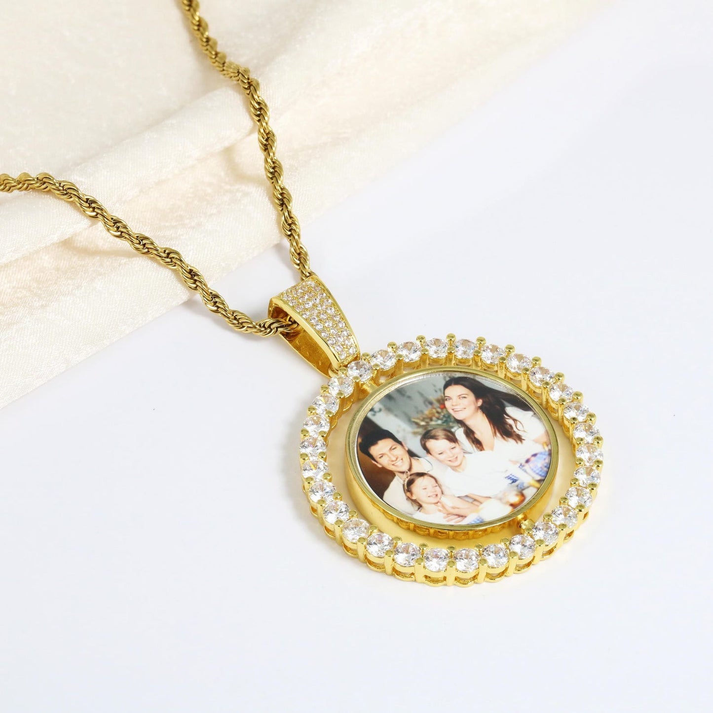 Custom Rotating Double-Sided Photo Pendant
