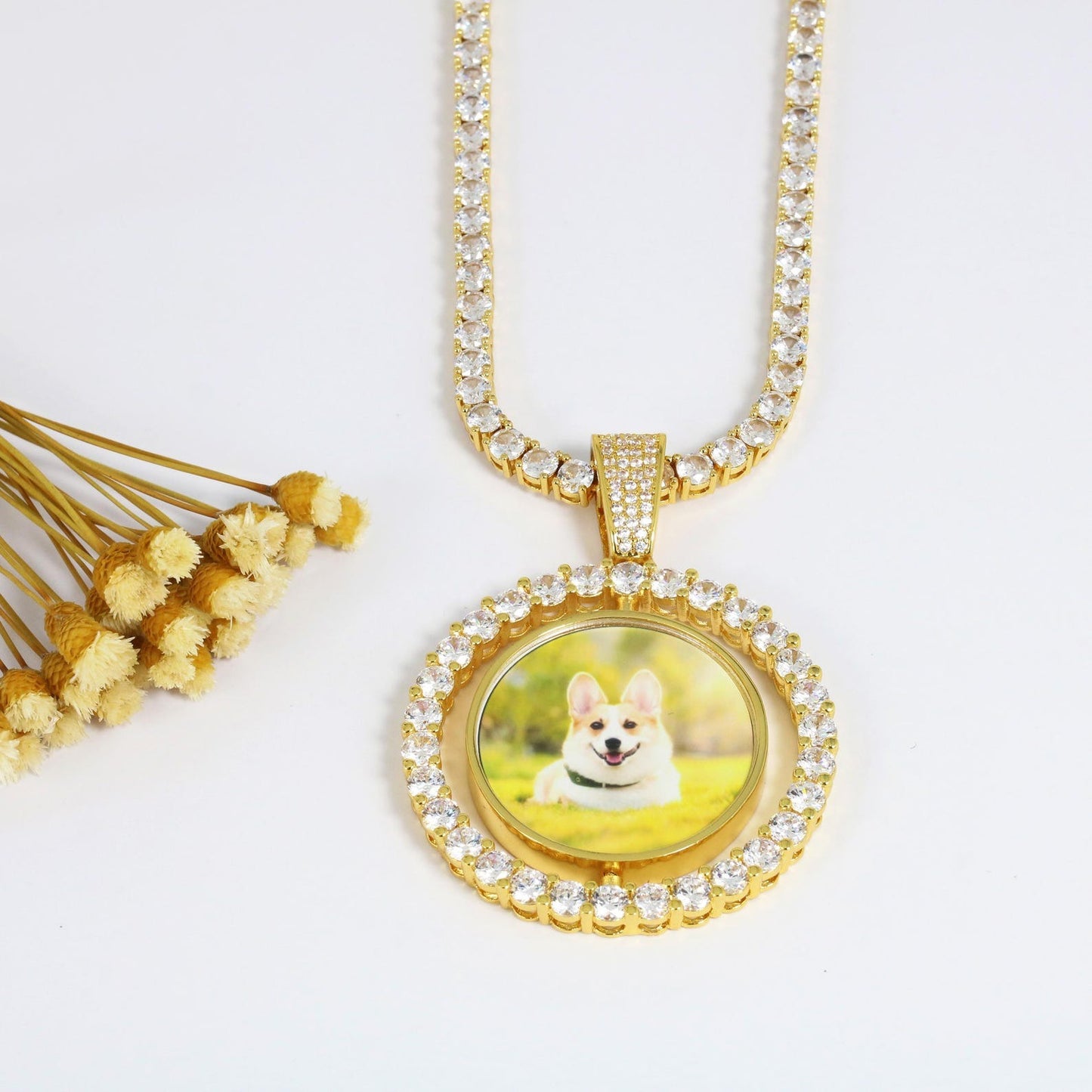 Custom Rotating Double-Sided Photo Pendant