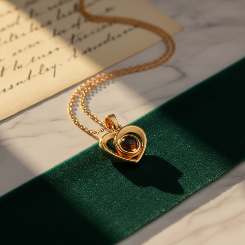 Heart Projection Pendant | Custom Hidden Photo Projection Necklace - HayeNii