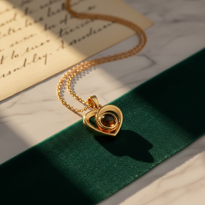 Heart Projection Pendant | Custom Hidden Photo Projection Necklace - HayeNii