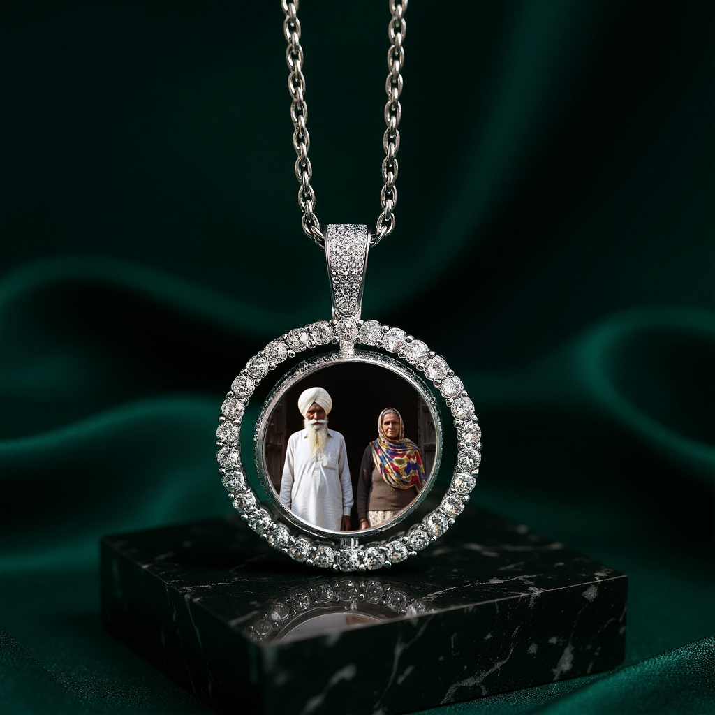 Custom Rotating Double-Sided Photo Pendant