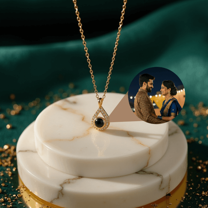 Pearl Projection Pendant • Custom Photo Projection Necklace - Haye Nii