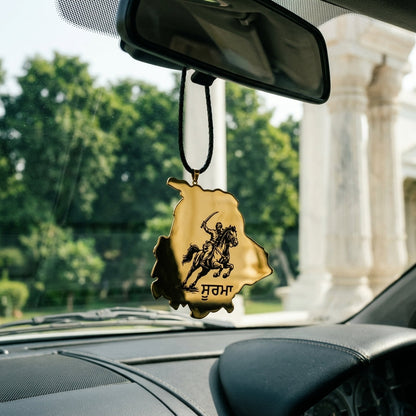 Soorma Punjab map car hanging on a rear-view mirror