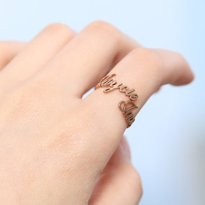 Ringry - Double Name Personalized Ring by Hayenii - Haye Nii