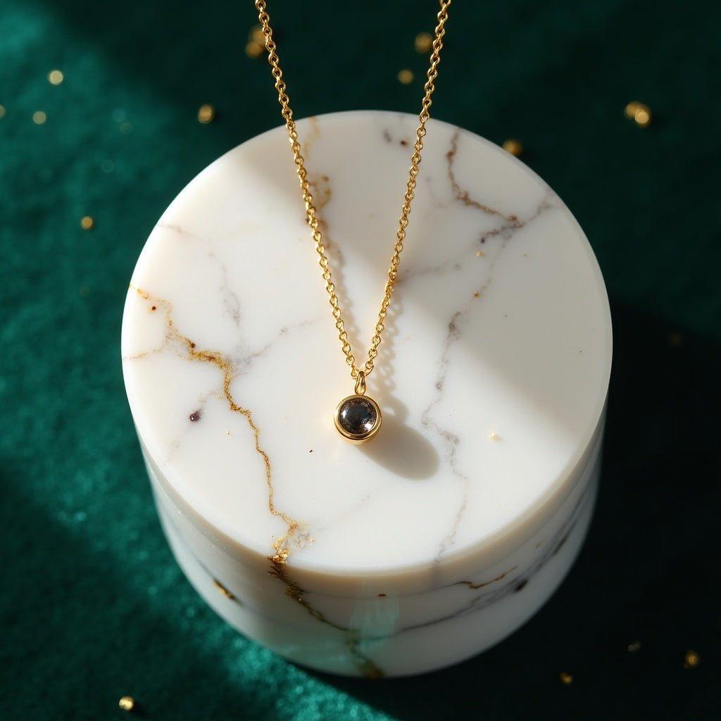 Round Projection Pendant • Custom Photo Projection Necklace - Haye Nii