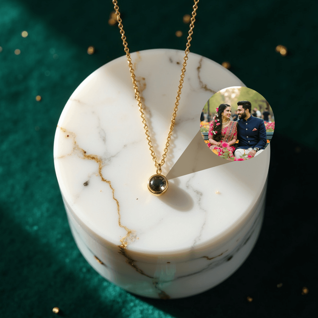 Round Projection Pendant • Custom Photo Projection Necklace - Haye Nii