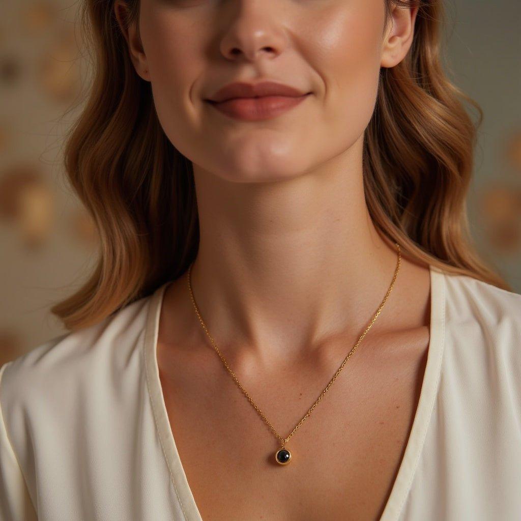 Round Projection Pendant • Custom Photo Projection Necklace - Haye Nii