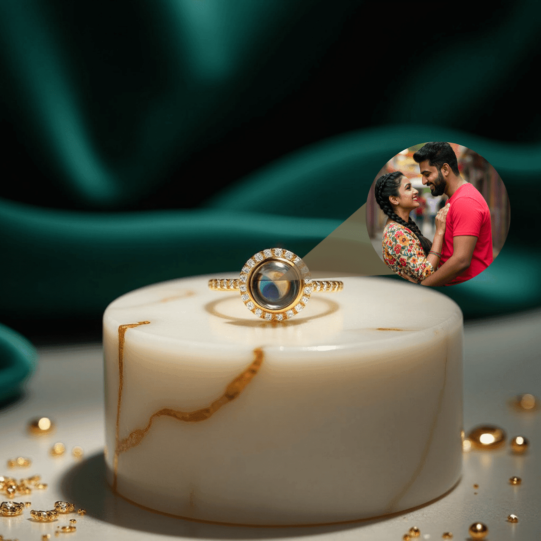 Round Projection Ring | Round Hidden Photo Projection Jewelry – Haye Nii