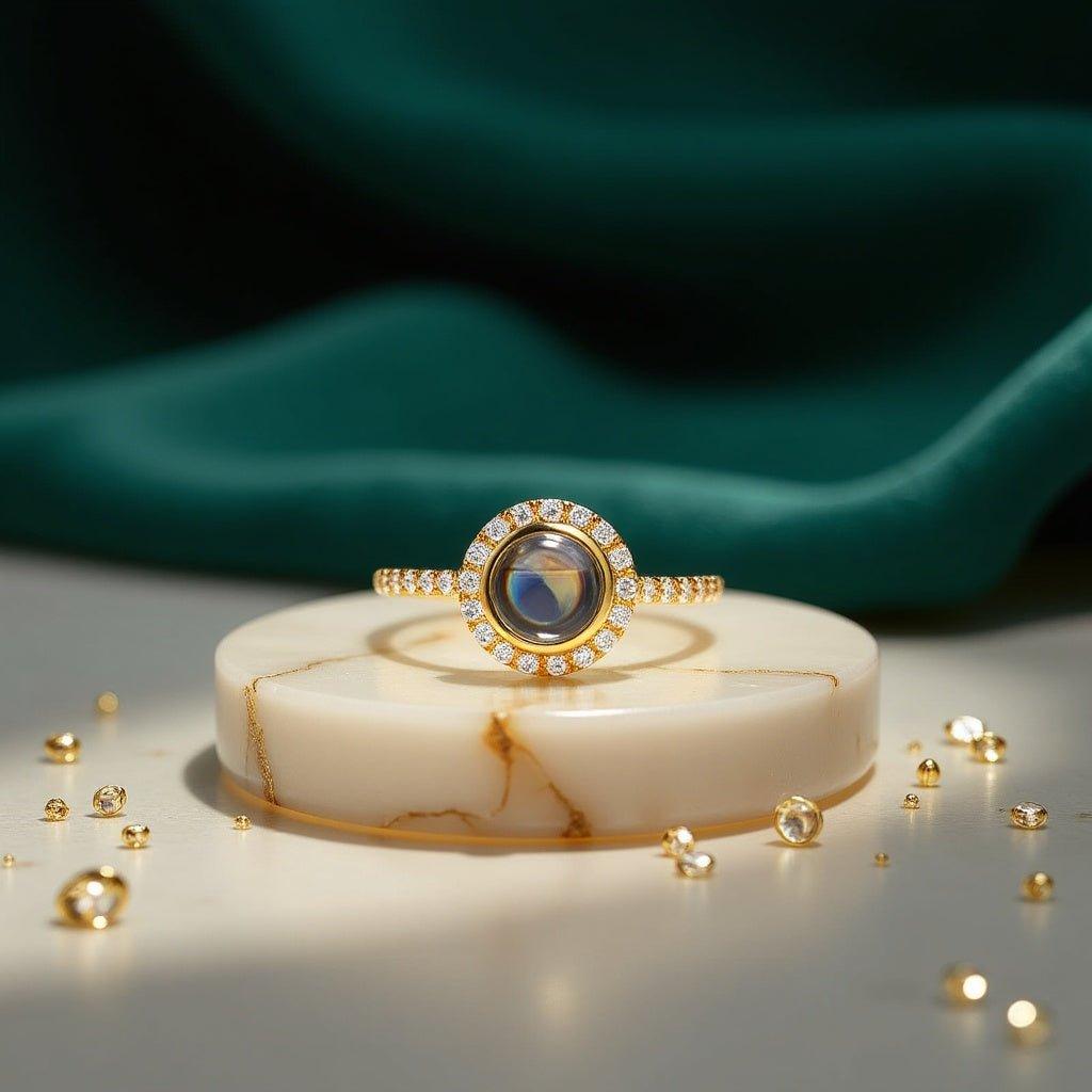 Projection Ring Round Projection Ring | Round Hidden Photo Projection Jewelry – Haye Nii
