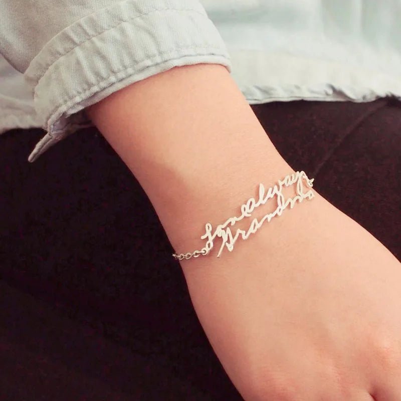 Scripted Bracelet - Custom Actual Handwriting Jewelry - Haye Nii