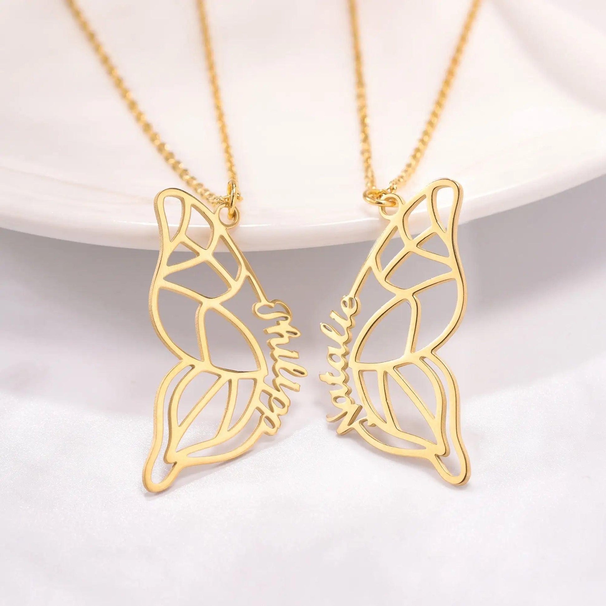 Twin Wings - Name Necklace Set - Haye Nii