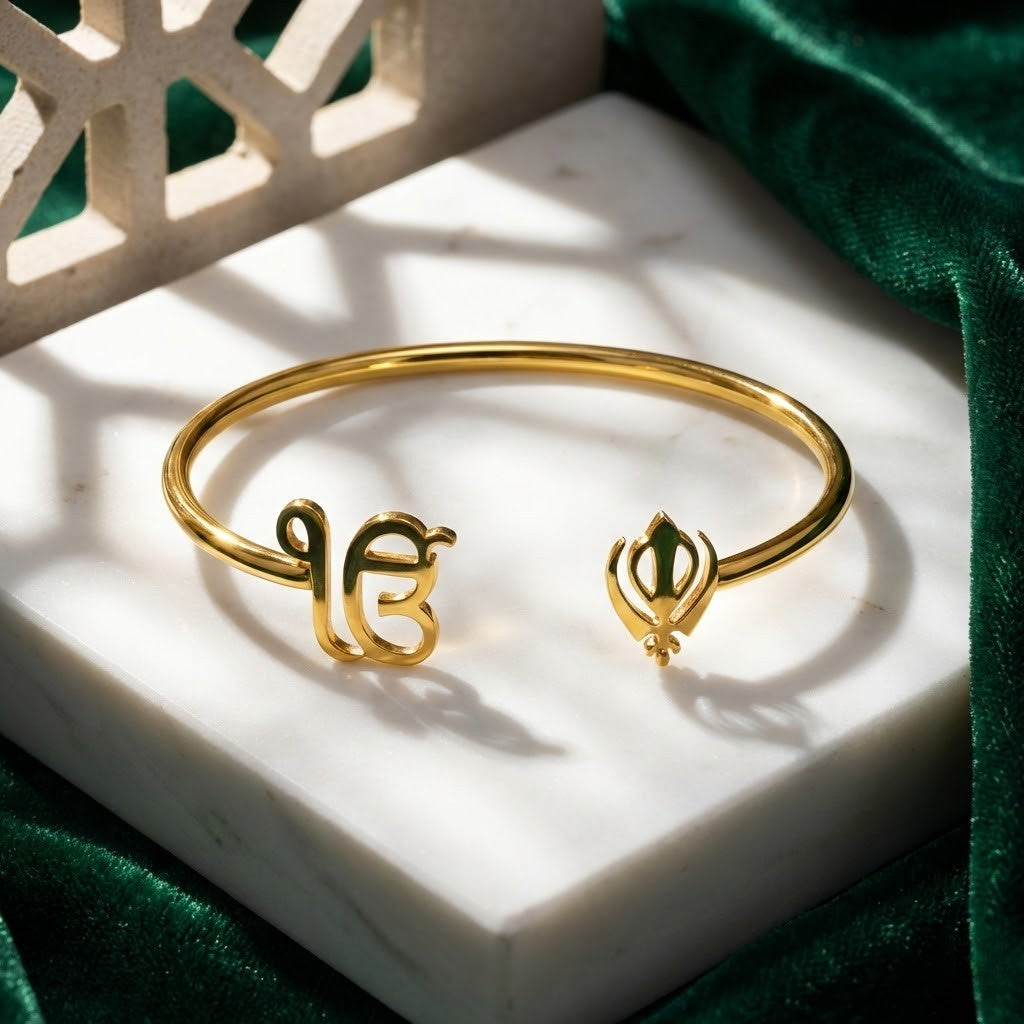 Luxurious Handmade Ek Onkar Khanda Kara - Kada | Sikh Bracelet