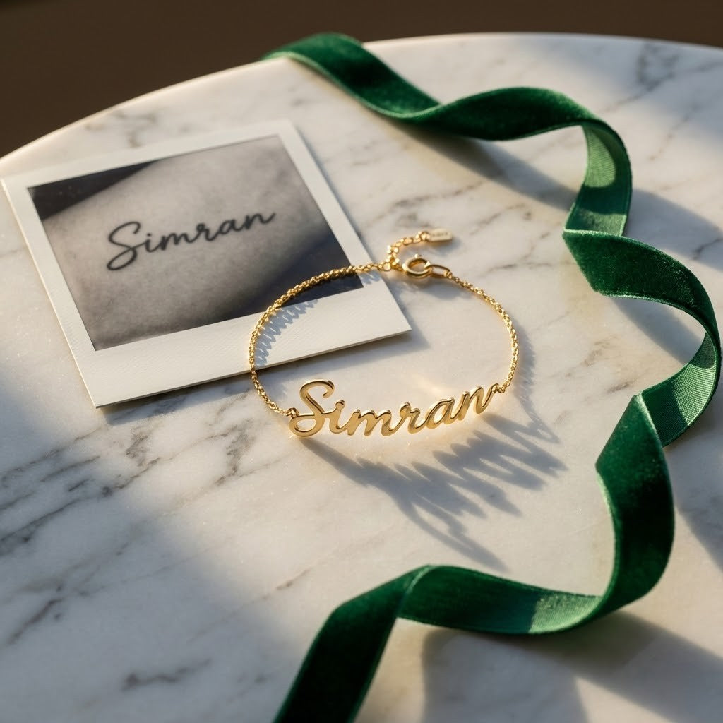 Scripted Bracelet | Custom Handwriting Engraved Jewelry - HayeNii