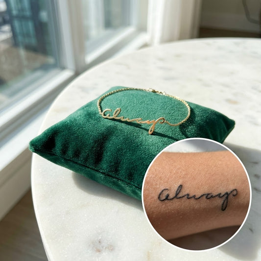 Scripted Bracelet | Custom Handwriting Engraved Jewelry - HayeNii