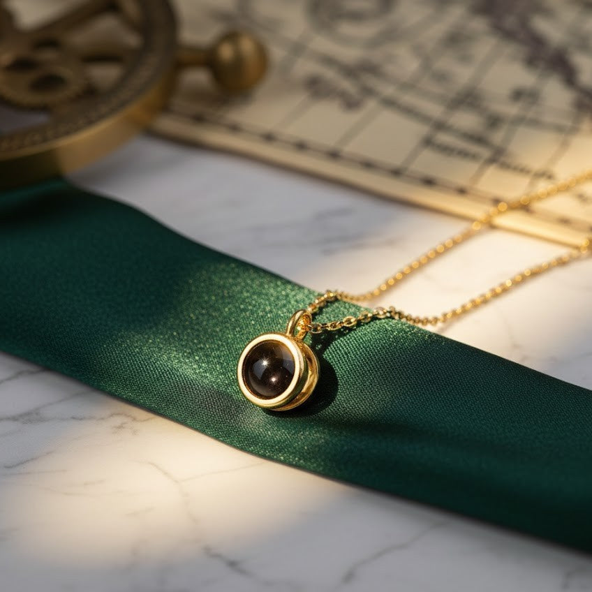 Round Projection Pendant | Custom Hidden Photo Projection Necklace - HayeNii