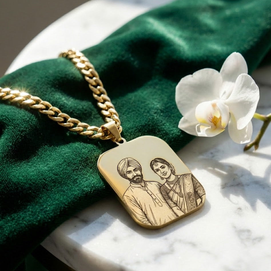 Custom Engraved Photo Necklace