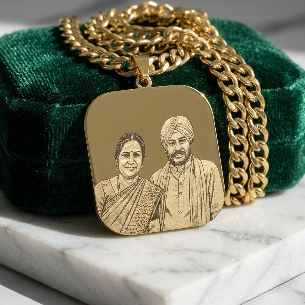 Custom Engraved Photo Necklace