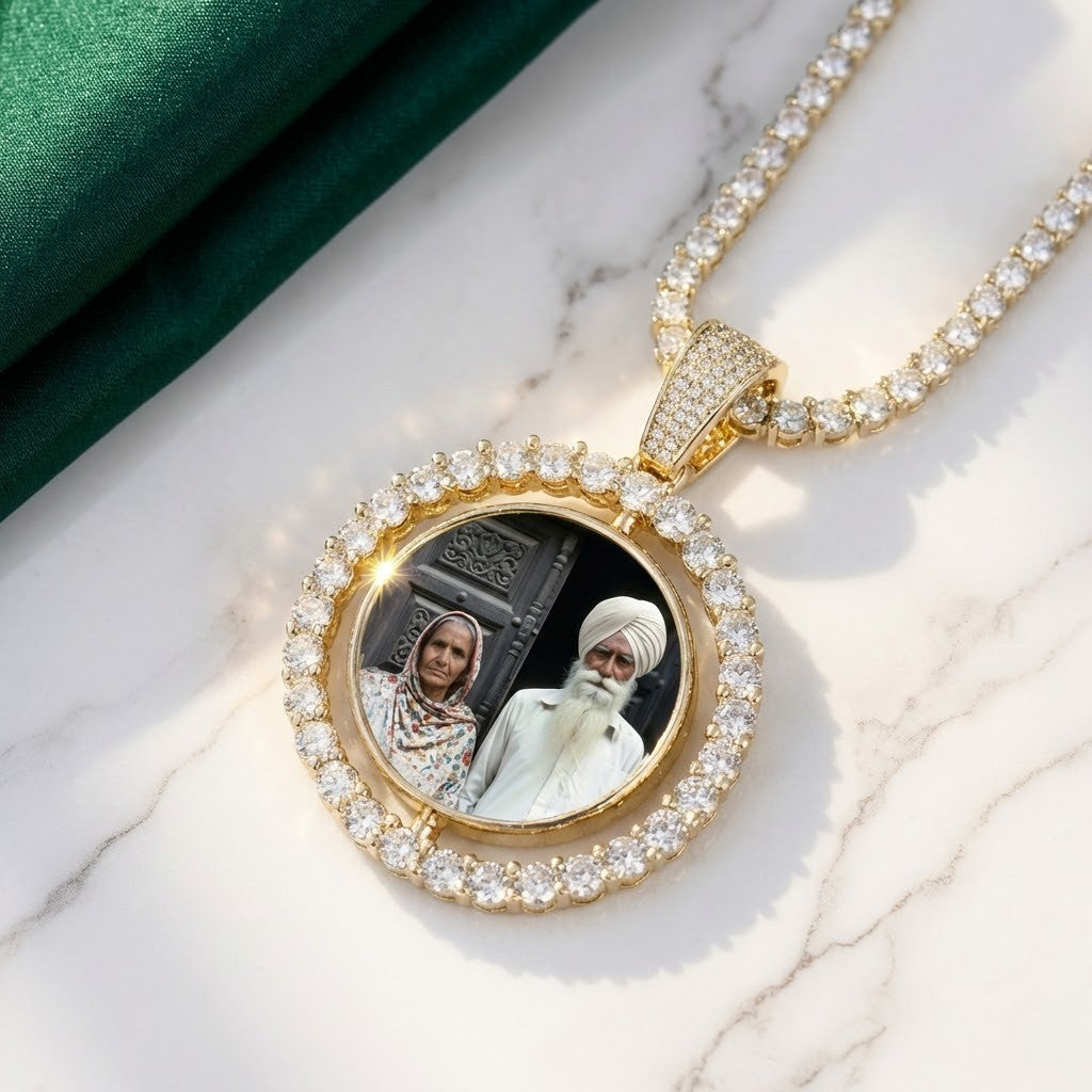 Custom Rotating Double-Sided Photo Pendant