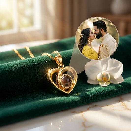 Heart Projection Pendant | Custom Hidden Photo Projection Necklace - HayeNii